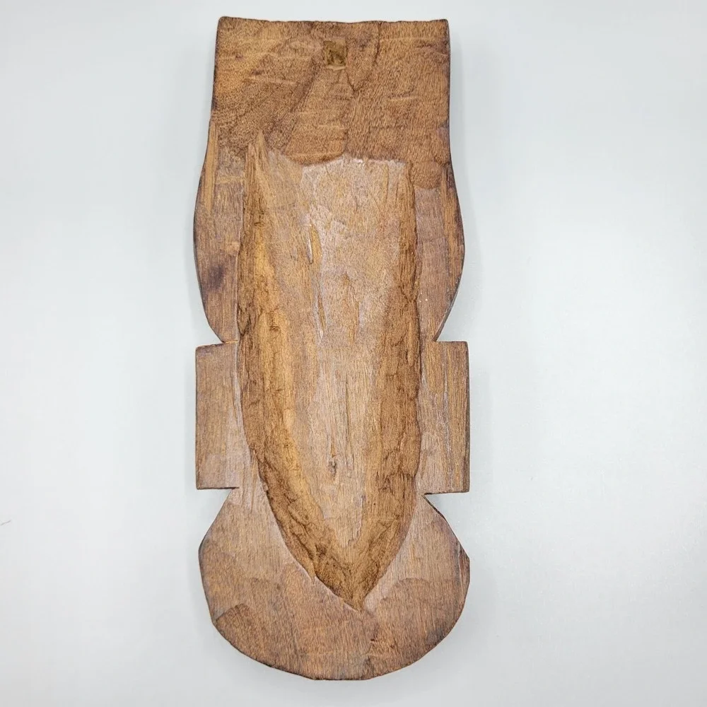 Vintage African Mask Hand Carving Wood Tribal Wall Hanging Home Decor 10.5
